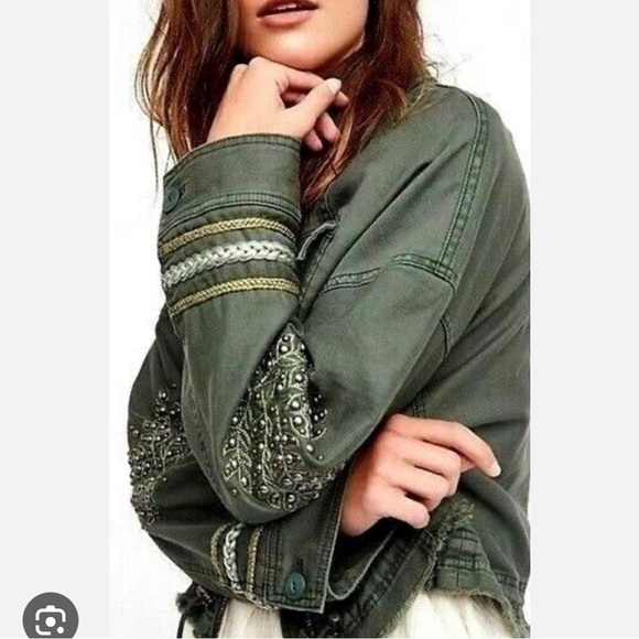 Free People Extreme Cropped Military Jacket - Picture 3 of 8